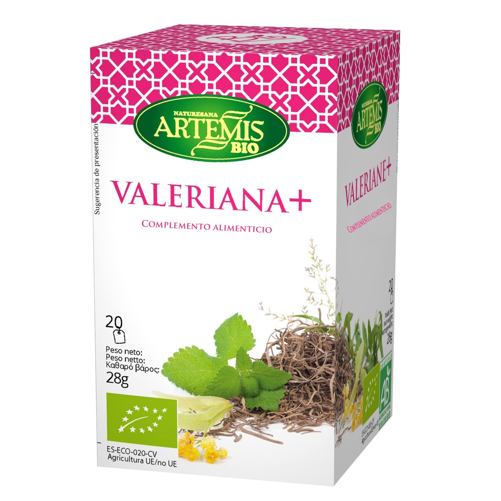CI02VALERIANAPLUS Complemento Alimenticio de Valeriana plus -ECO- 28g/ Food supplement of Valerian plus -ECO- Tea bags 28g - Imagen 1