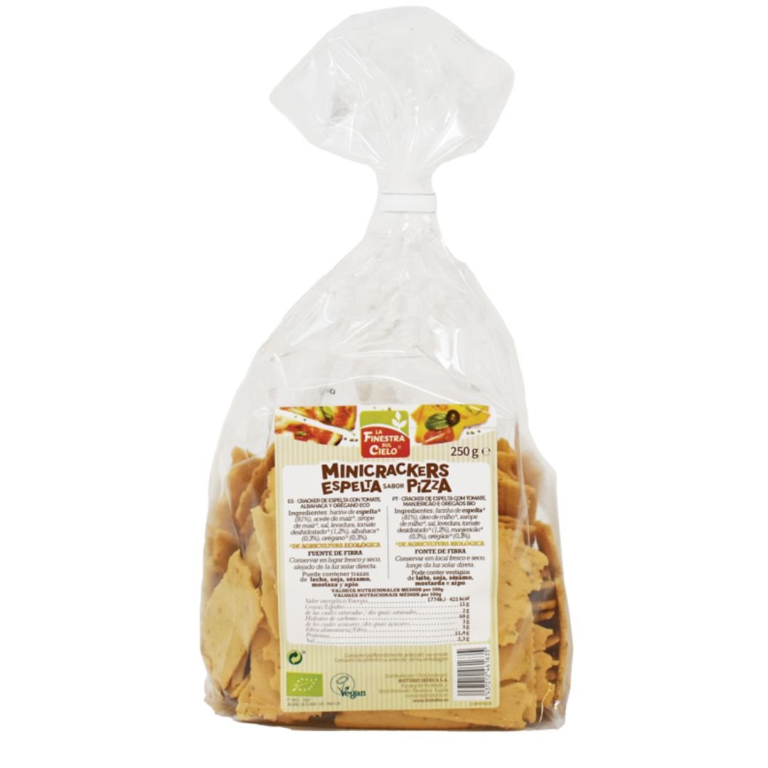 xr:d:DAFUE1wbQZ4:91,j:3411297811,t:23020921 Mini cracker espelta sabor pizza 250 g - Imagen 1