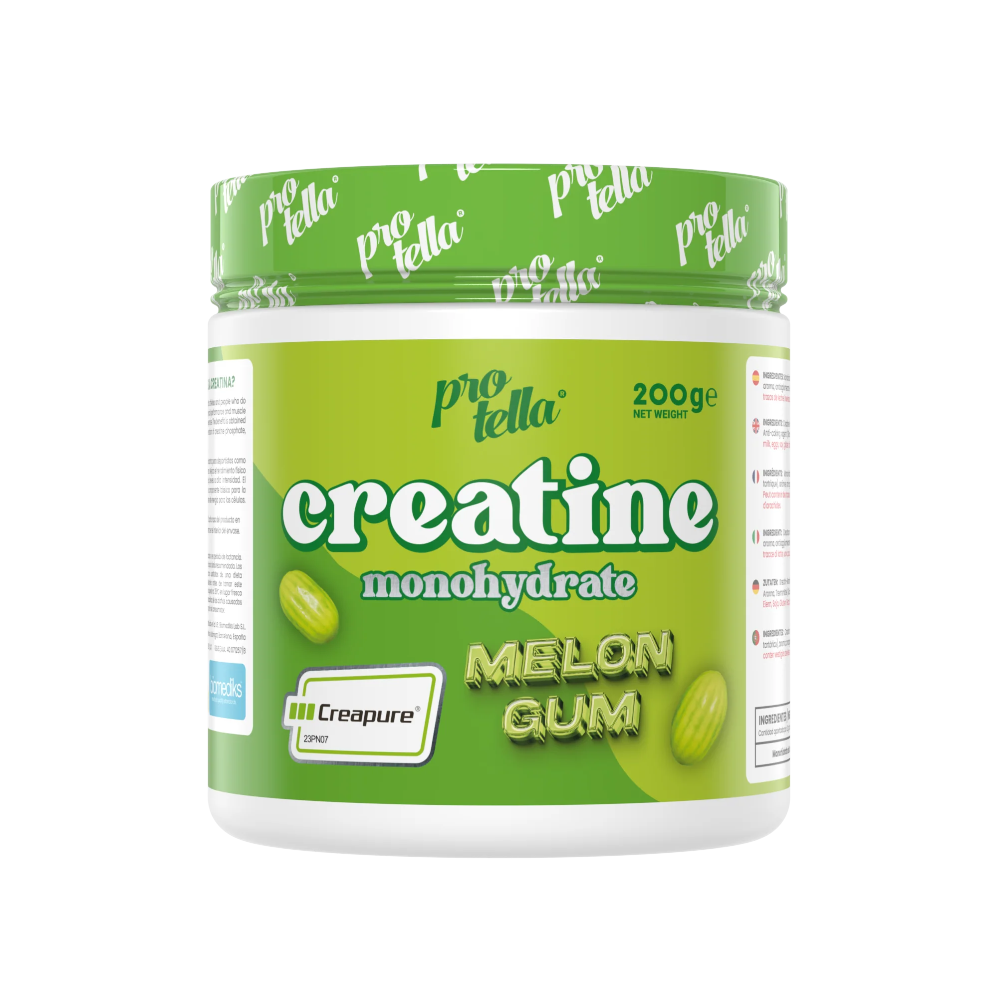 PROTELLACREATINE.16457_d8b7cb7d-1c7e-4f15-8a05-9196bb64a3af CREATINA CREAPURE® MELON GUM 200 G - Imagen 1