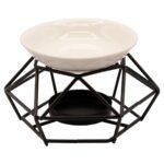 Quemador Metal Cerámica Blanca 12X12x8cm