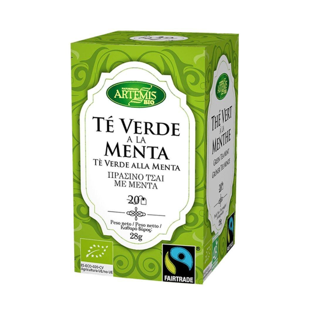 Te-Verde-a-la-Menta-Artemis Caja Infusión Té verde menta Fairtrade -ECO- 28g/Green Tea mint -ECO- Tea bags Fairtrade 28g - Imagen 1