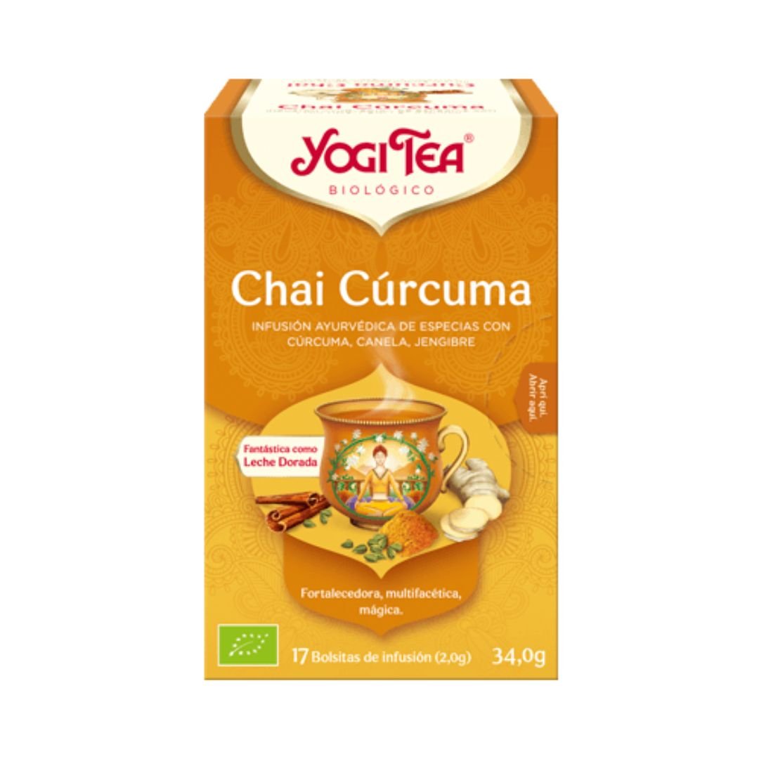 xr:d:DAFM9MDnPZ8:122,j:41966913398,t:22112323 Yogi Tea Chai Curcuma 17x2 g - Imagen 1